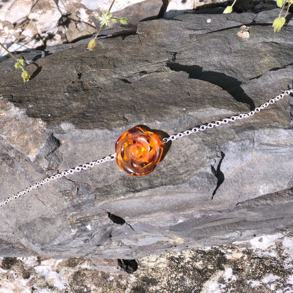 Baltic Honey amber Flower bracelet